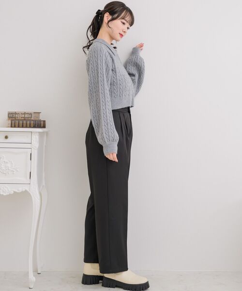 ems excite（エムズエキサイト）の「ダブルZIPケーブルNT（ニット/セーター・レディース・ライトグレー/ピンク/ブルー/ナチュラル・FREE）」の20枚目の写真