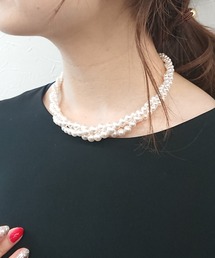 Three Four Time | ネジリパールネックレス【結婚式/パーティ/フォーマル】(ネックレス)