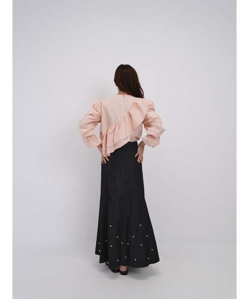 Cla STEllaR（クラステラ）の「デニム パール スカート ロング フレア（デニムスカート・レディース・ブルー/ブラック・S/M）」の13枚目の写真