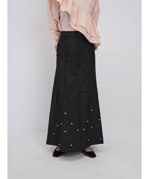 Cla STEllaR（クラステラ）の「デニム パール スカート ロング フレア（デニムスカート・レディース・ブルー/ブラック・S/M）」の20枚目の写真