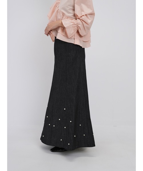 Cla STEllaR（クラステラ）の「デニム パール スカート ロング フレア（デニムスカート・レディース・ブルー/ブラック・S/M）」の21枚目の写真