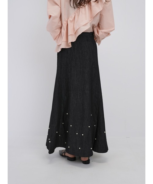 Cla STEllaR（クラステラ）の「デニム パール スカート ロング フレア（デニムスカート・レディース・ブルー/ブラック・S/M）」の22枚目の写真