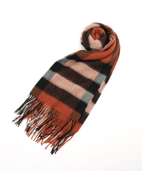 417 EDIFICE（フォーワンセブンエディフィス）の「【TWEEDMILL / ツイードミル】 Lamds Wool チェックマフラー（マフラー・メンズ・チャコールグレー/ブラック/ベージュ/グレー/レッド/サックスブルー/イエロー/ブルー・FREE）」の8枚目の写真