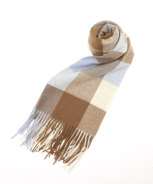417 EDIFICE（フォーワンセブンエディフィス）の「【TWEEDMILL / ツイードミル】 Lamds Wool チェックマフラー（マフラー・メンズ・チャコールグレー/ブラック/ベージュ/グレー/レッド/サックスブルー/イエロー/ブルー・FREE）」の5枚目の写真
