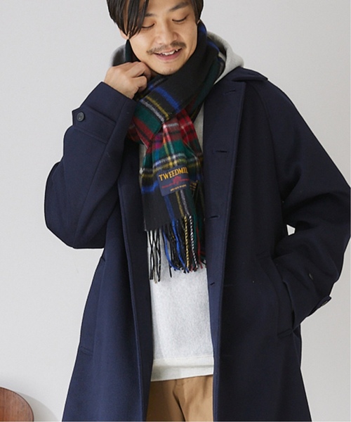 417 EDIFICE（フォーワンセブンエディフィス）の「【TWEEDMILL / ツイードミル】 Lamds Wool チェックマフラー（マフラー・メンズ・チャコールグレー/ブラック/ベージュ/グレー/レッド/サックスブルー/イエロー/ブルー・FREE）」の9枚目の写真