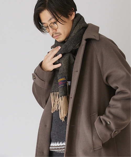 417 EDIFICE（フォーワンセブンエディフィス）の「【TWEEDMILL / ツイードミル】 Lamds Wool チェックマフラー（マフラー・メンズ・チャコールグレー/ブラック/ベージュ/グレー/レッド/サックスブルー/イエロー/ブルー・FREE）」の16枚目の写真