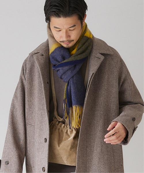 417 EDIFICE（フォーワンセブンエディフィス）の「【TWEEDMILL / ツイードミル】 Lamds Wool チェックマフラー（マフラー・メンズ・チャコールグレー/ブラック/ベージュ/グレー/レッド/サックスブルー/イエロー/ブルー・FREE）」の18枚目の写真