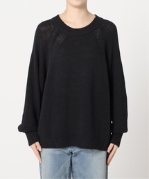 フレームワーク　リネンコットンラグランニット　ホワイト　長袖 FRAMeWORK（フレームワーク）の「リネンコットンラグランニット