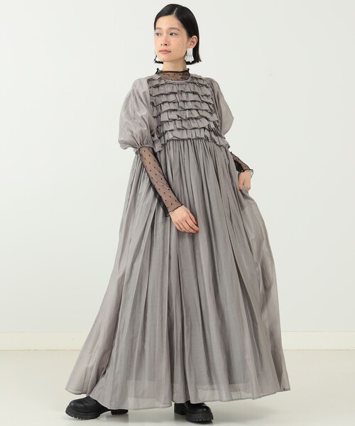 CAROLINA GLASER（カロリナ グレイサー）の「Aya × CAROLINA GLASER / フリルワンピース（ワンピース・レディース・ブラック/グレー・MEDIUM/SMALL）」の3枚目の写真