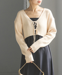 Noble | COTTON BOUCLEリブショートカーディガン(カーディガン/ボレロ)