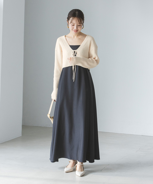 Noble（ノーブル）の「COTTON BOUCLEリブショートカーディガン（カーディガン/ボレロ・レディース・ホワイト/ライトグリーン・FREE）」の15枚目の写真