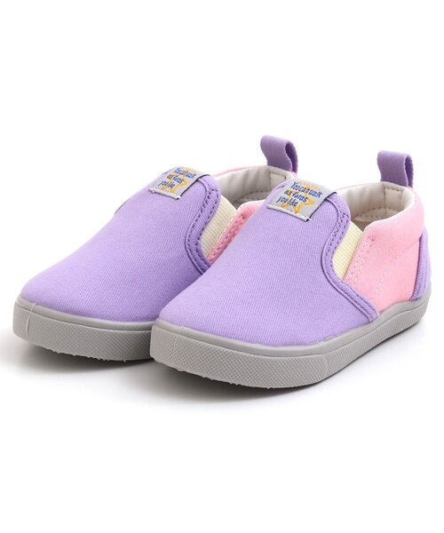 BREEZE（ブリーズ）の「無地・柄　左右迷わない！かかとワッペンスリッポン（スニーカー・キッズ・ブルー/チェック/ラベンダー/グリーン・14/15 /16/17/18/19）」の6枚目の写真