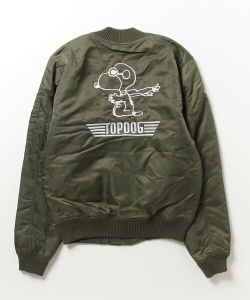 PEANUTS(ピーナッツ)の「PEANUTS ピーナッツ MA-1 ジャケット(MA-1・レディース・カーキ/ブラック・L/LL/M)」の3枚目の写真