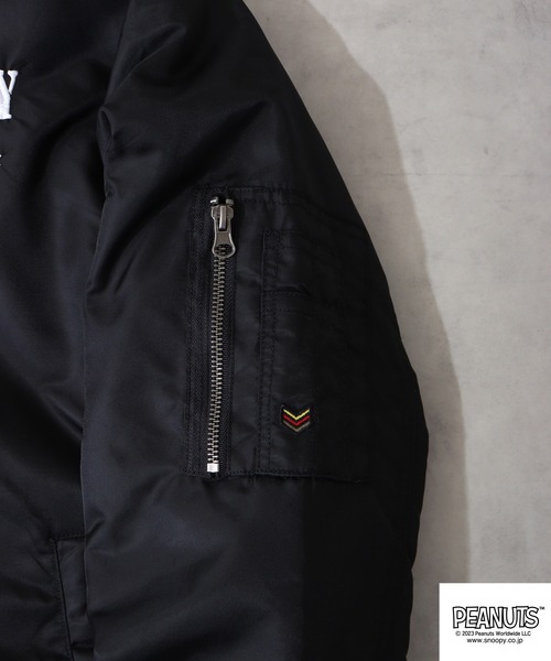 PEANUTS(ピーナッツ)の「PEANUTS ピーナッツ MA-1 ジャケット(MA-1・レディース・カーキ/ブラック・L/LL/M)」の17枚目の写真