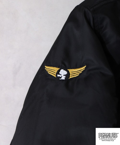 PEANUTS(ピーナッツ)の「PEANUTS ピーナッツ MA-1 ジャケット(MA-1・レディース・カーキ/ブラック・L/LL/M)」の16枚目の写真
