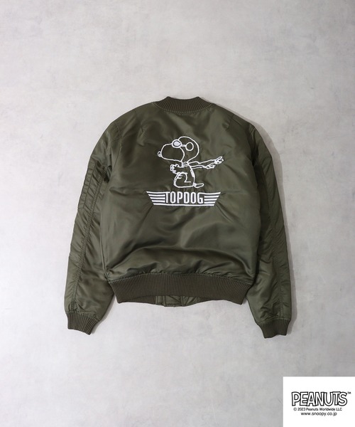 PEANUTS(ピーナッツ)の「PEANUTS ピーナッツ MA-1 ジャケット(MA-1・レディース・カーキ/ブラック・L/LL/M)」の11枚目の写真