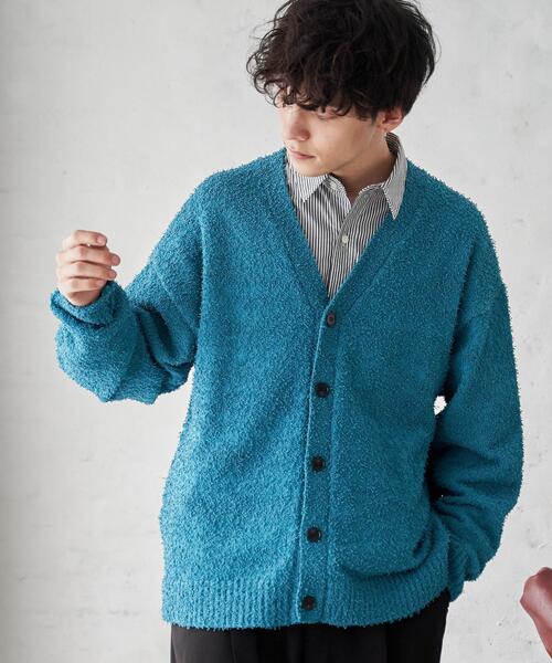 WEGO（ウィゴー）の「WEGO/ツイストブークレカーディガン（カーディガン/ボレロ・メンズ・ブラック系その他/ブラック/ブルー/オレンジ系その他/グレー・LARGE/MEDIUM）」の11枚目の写真