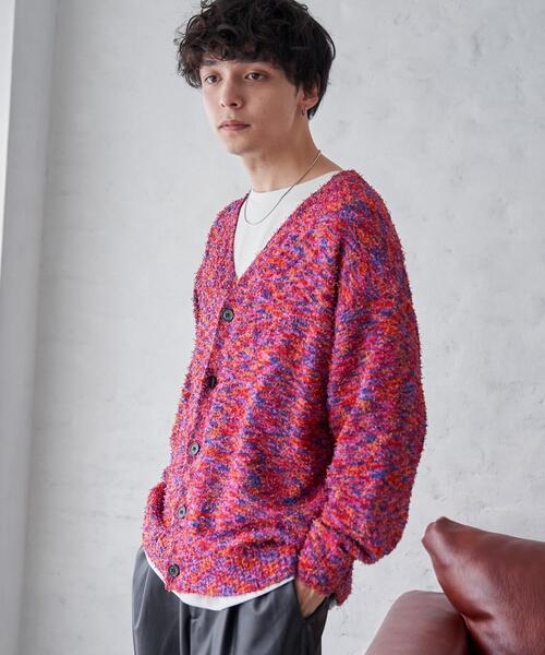 WEGO（ウィゴー）の「WEGO/ツイストブークレカーディガン（カーディガン/ボレロ・メンズ・ブラック系その他/ブラック/ブルー/オレンジ系その他/グレー・LARGE/MEDIUM）」の14枚目の写真