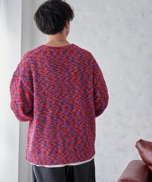 WEGO（ウィゴー）の「WEGO/ツイストブークレカーディガン（カーディガン/ボレロ・メンズ・ブラック系その他/ブラック/ブルー/オレンジ系その他/グレー・LARGE/MEDIUM）」の15枚目の写真