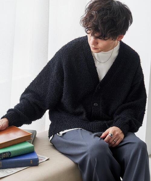 WEGO（ウィゴー）の「WEGO/ツイストブークレカーディガン（カーディガン/ボレロ・メンズ・ブラック系その他/ブラック/ブルー/オレンジ系その他/グレー・LARGE/MEDIUM）」の8枚目の写真