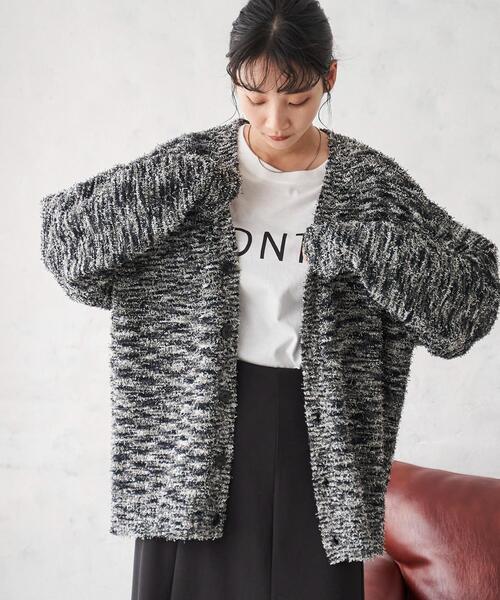 WEGO（ウィゴー）の「WEGO/ツイストブークレカーディガン（カーディガン/ボレロ・メンズ・ブラック系その他/ブラック/ブルー/オレンジ系その他/グレー・LARGE/MEDIUM）」の9枚目の写真