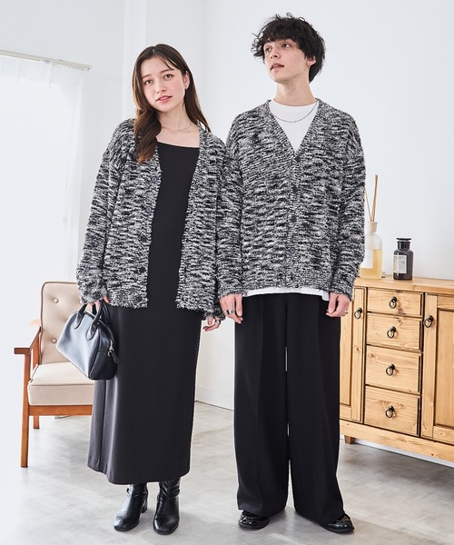 WEGO（ウィゴー）の「WEGO/ツイストブークレカーディガン（カーディガン/ボレロ・メンズ・ブラック系その他/ブラック/ブルー/オレンジ系その他/グレー・LARGE/MEDIUM）」の7枚目の写真