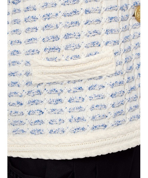 FURFUR（ファーファー）の「ツイードニットジャケット（ノーカラージャケット・レディース・ブルー/ピンク/ブラック・FREE）」の13枚目の写真