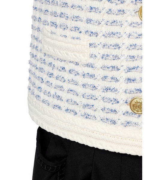 FURFUR（ファーファー）の「ツイードニットジャケット（ノーカラージャケット・レディース・ブルー/ピンク/ブラック・FREE）」の16枚目の写真