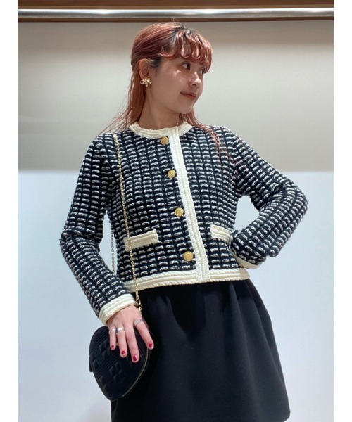 FURFUR（ファーファー）の「ツイードニットジャケット（ノーカラージャケット・レディース・ブルー/ピンク/ブラック・FREE）」の17枚目の写真
