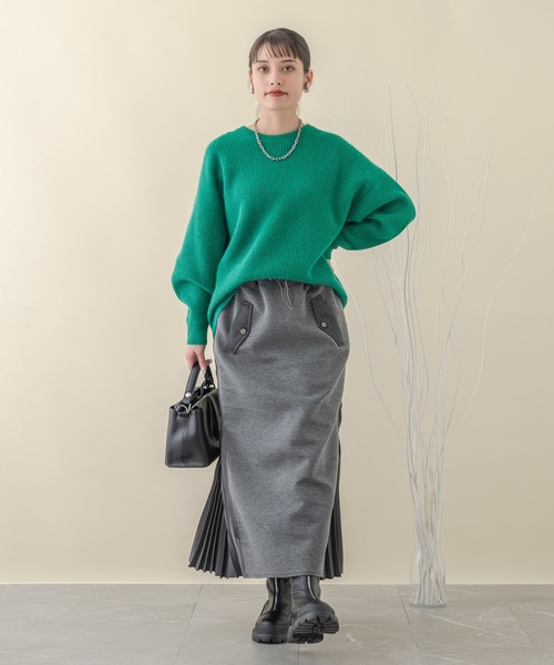 Dignite collier（ディニテコリエ）の「Dignite collier FOXラメクループルオーバー（ニット/セーター・レディース・グリーン/ネイビー/ベージュ・FREE）」の7枚目の写真