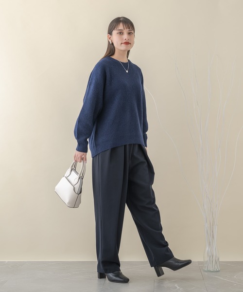 Dignite collier（ディニテコリエ）の「Dignite collier FOXラメクループルオーバー（ニット/セーター・レディース・グリーン/ネイビー/ベージュ・FREE）」の12枚目の写真