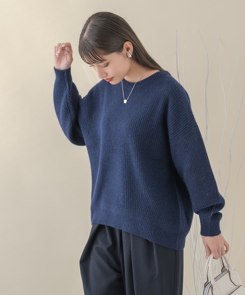 Dignite collier（ディニテコリエ）の「Dignite collier FOXラメクループルオーバー（ニット/セーター・レディース・グリーン/ネイビー/ベージュ・FREE）」の16枚目の写真