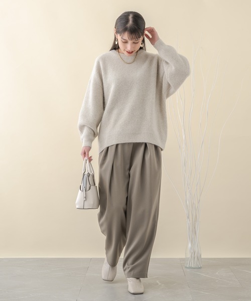 Dignite collier（ディニテコリエ）の「Dignite collier FOXラメクループルオーバー（ニット/セーター・レディース・グリーン/ネイビー/ベージュ・FREE）」の17枚目の写真