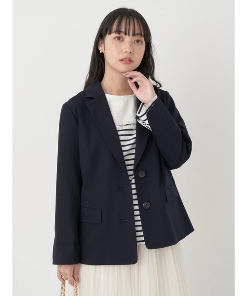 earth music&ecology(アースミュージックアンドエコロジー)の「シングルテーラードジャケット(テーラードジャケット・レディース・ベージュ/ネイビー・L/M)」の5枚目の写真