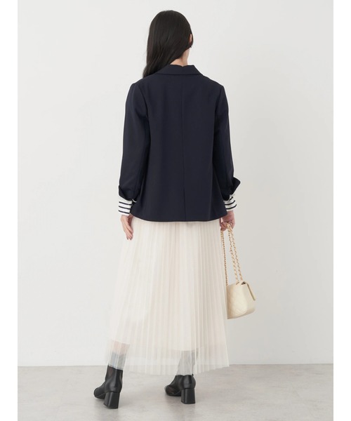 earth music&ecology(アースミュージックアンドエコロジー)の「シングルテーラードジャケット(テーラードジャケット・レディース・ベージュ/ネイビー・L/M)」の10枚目の写真