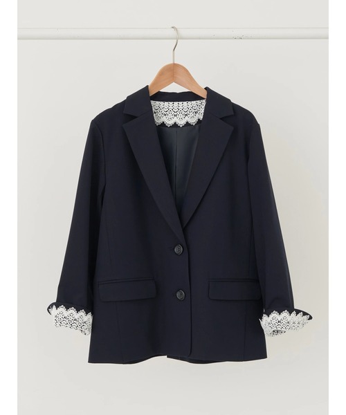 earth music&ecology(アースミュージックアンドエコロジー)の「シングルテーラードジャケット(テーラードジャケット・レディース・ベージュ/ネイビー・L/M)」の13枚目の写真