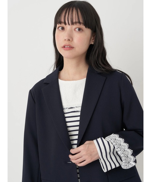 earth music&ecology(アースミュージックアンドエコロジー)の「シングルテーラードジャケット(テーラードジャケット・レディース・ベージュ/ネイビー・L/M)」の14枚目の写真