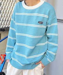 MODISH GAZE（モディシュガゼ）の「MODISH GAZE ワンポイントロゴボーダーニット（ニット/セーター）」