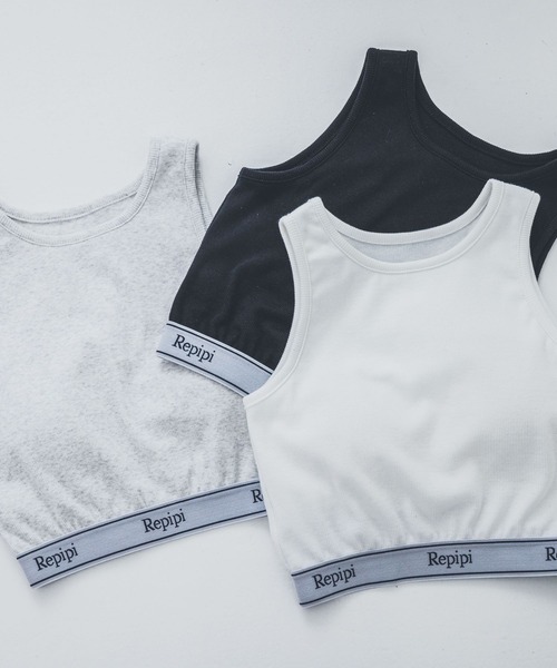 repipi armario（レピピ アルマリオ）の「スソロゴショートタンクトップ（タンクトップ・キッズ・ホワイト/ブラック/グレー/その他・SMALL/LARGE/MEDIUM）」の8枚目の写真