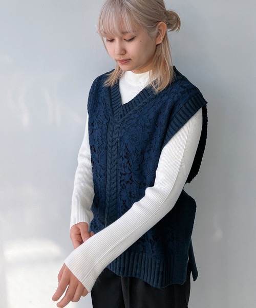 AS KNOW AS plus（アズノゥアズプラス）の「◎レースとケーブル編み