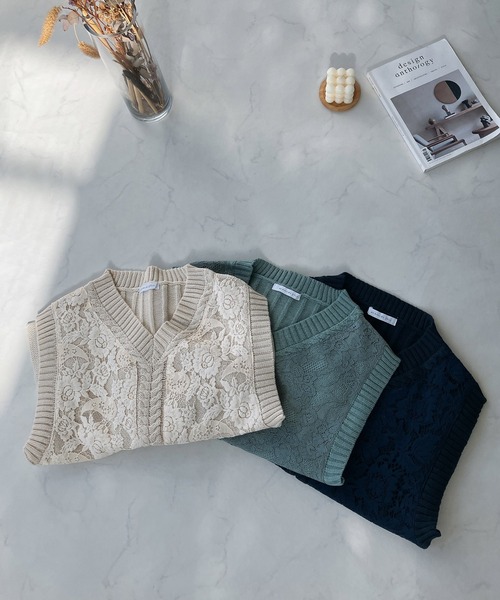 AS KNOW AS plus（アズノゥアズプラス）の「◎レースとケーブル編み