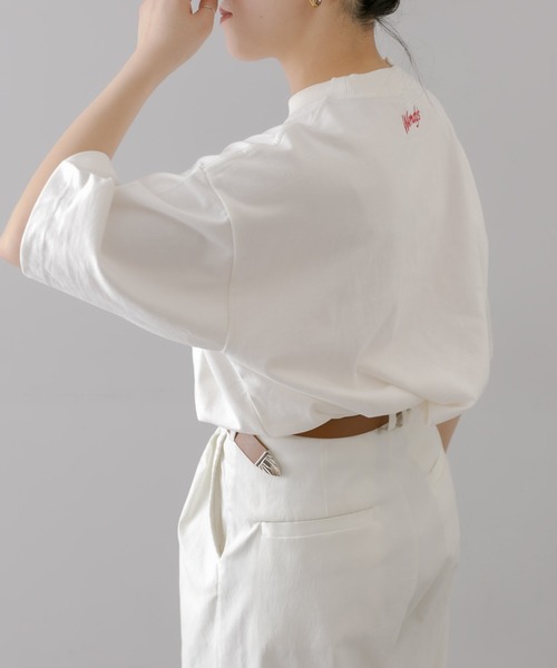 ear PAPILLONNER(イアパピヨネ)の「【Wendy's(ウェンディーズ)コラボ第二弾!】コットン刺しゅうTシャツ(Tシャツ/カットソー・レディース・ブラック/ホワイト・FREE)」の15枚目の写真