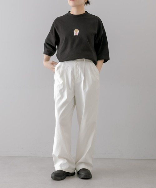 ear PAPILLONNER(イアパピヨネ)の「【Wendy's(ウェンディーズ)コラボ第二弾!】コットン刺しゅうTシャツ(Tシャツ/カットソー・レディース・ブラック/ホワイト・FREE)」の9枚目の写真