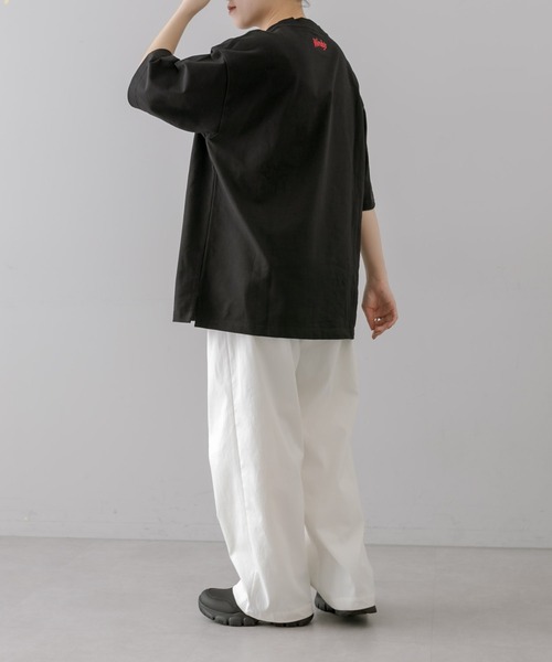 ear PAPILLONNER(イアパピヨネ)の「【Wendy's(ウェンディーズ)コラボ第二弾!】コットン刺しゅうTシャツ(Tシャツ/カットソー・レディース・ブラック/ホワイト・FREE)」の8枚目の写真