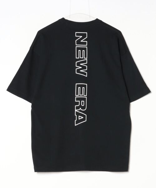 New Era : スポーツメッシュTシャツ 半袖 オーバーサイズド メッシュ フットボール Tシャツ BLACK