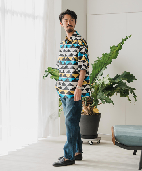 EDIFICE(エディフィス)の「【T'acca / タッカ】ブロックプリント 半袖シャツ(シャツ/ブラウス・メンズ・ブラック系その他/ブラック×ブラック/ブラック/アイボリー/ブラックミックス・MEDIUM/LARGE)」の6枚目の写真