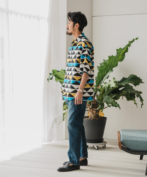 EDIFICE(エディフィス)の「【T'acca / タッカ】ブロックプリント 半袖シャツ(シャツ/ブラウス・メンズ・ブラック系その他/ブラック×ブラック/ブラック/アイボリー/ブラックミックス・MEDIUM/LARGE)」の7枚目の写真