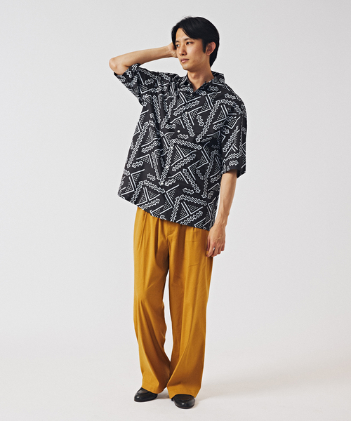 EDIFICE(エディフィス)の「【T'acca / タッカ】ブロックプリント 半袖シャツ(シャツ/ブラウス・メンズ・ブラック系その他/ブラック×ブラック/ブラック/アイボリー/ブラックミックス・MEDIUM/LARGE)」の11枚目の写真