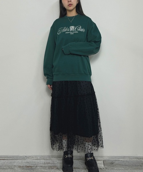 NICOLE CLUB(ニコル クラブ)の「【WEB限定】チュールハートフロッキースカート(スカート・レディース・オフホワイト/ブラック・MEDIUM)」の16枚目の写真