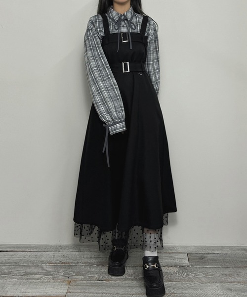 NICOLE CLUB(ニコル クラブ)の「【WEB限定】チュールハートフロッキースカート(スカート・レディース・オフホワイト/ブラック・MEDIUM)」の18枚目の写真